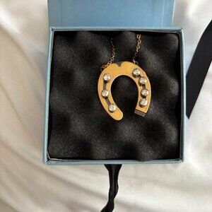 SOLD** Lanvin Horseshoe Pendant Gold with Diamond Crystal Necklace